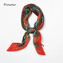 Женский шарф из шелкового шелка, шейные платки с модным принтом, женские плиссированные шарфы, Женский фуляр, шейный платок, новинка FJ112