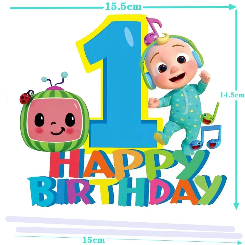 Cocomelon Cake Topper Birthday Cake Decoration For 1st First Baby Birthday Party Supplies Boys Girls Gifts Baby Shower Favors Cake Decorating Supplies Aliexpress