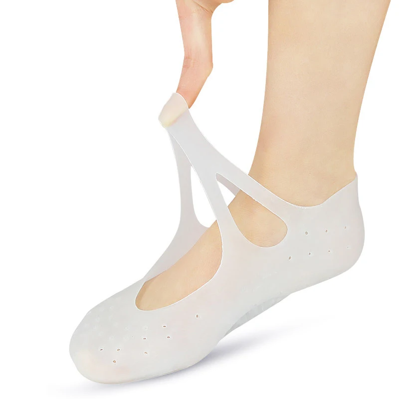 1 пара носки с гелевой подошвой силиконовые ножки, защита от болезненной опухоли на рельеф предотвращения трещин увлажняет, удаляет мертвую кожу удаления носки с отверстием
