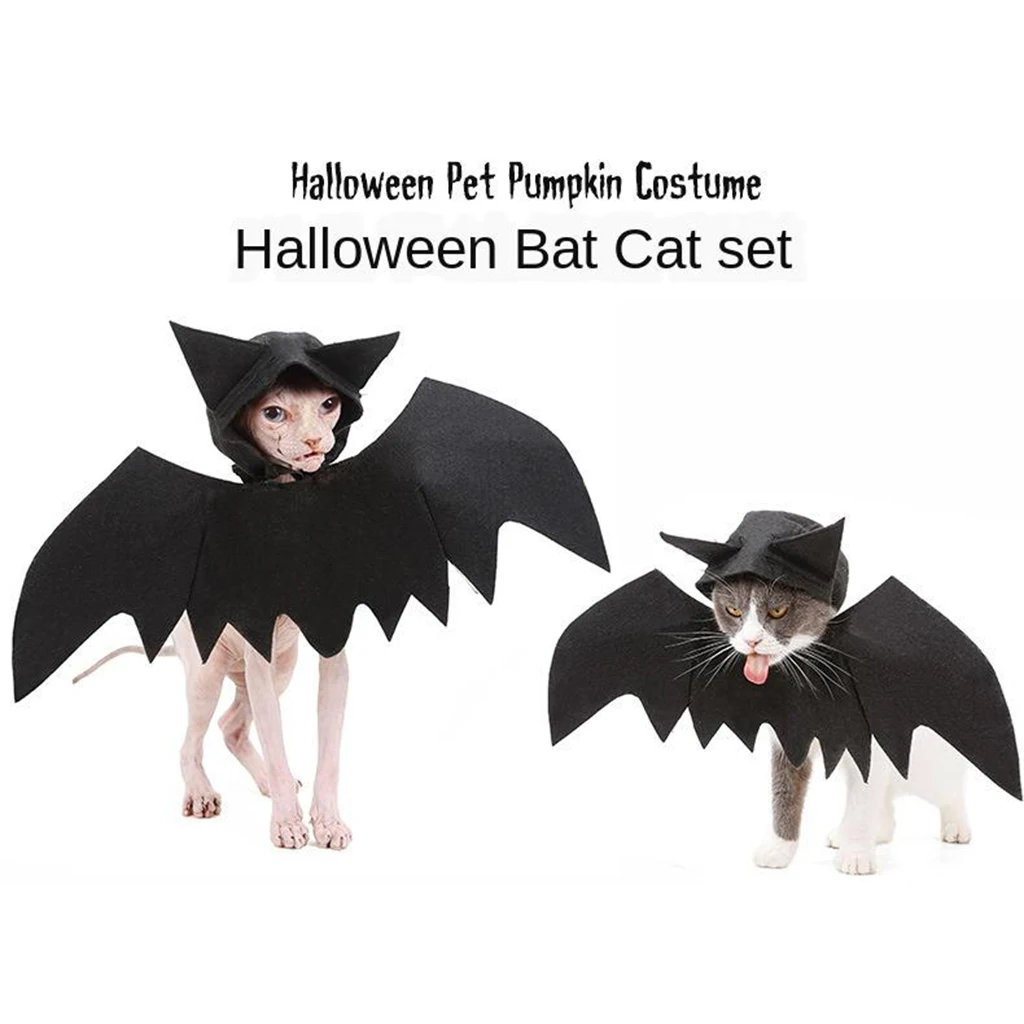 Halloween Pet Black Bat Wing Costume Fancy Dress Cosplay Clothing Mystery