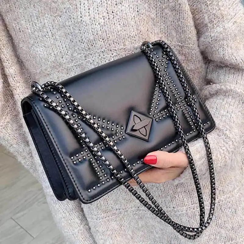 

High Grade Sense Western Style Bag Women's New Style Trend Shoulder WOMEN'S Bag Korean-style Versitile Fashion Bag with Chain On