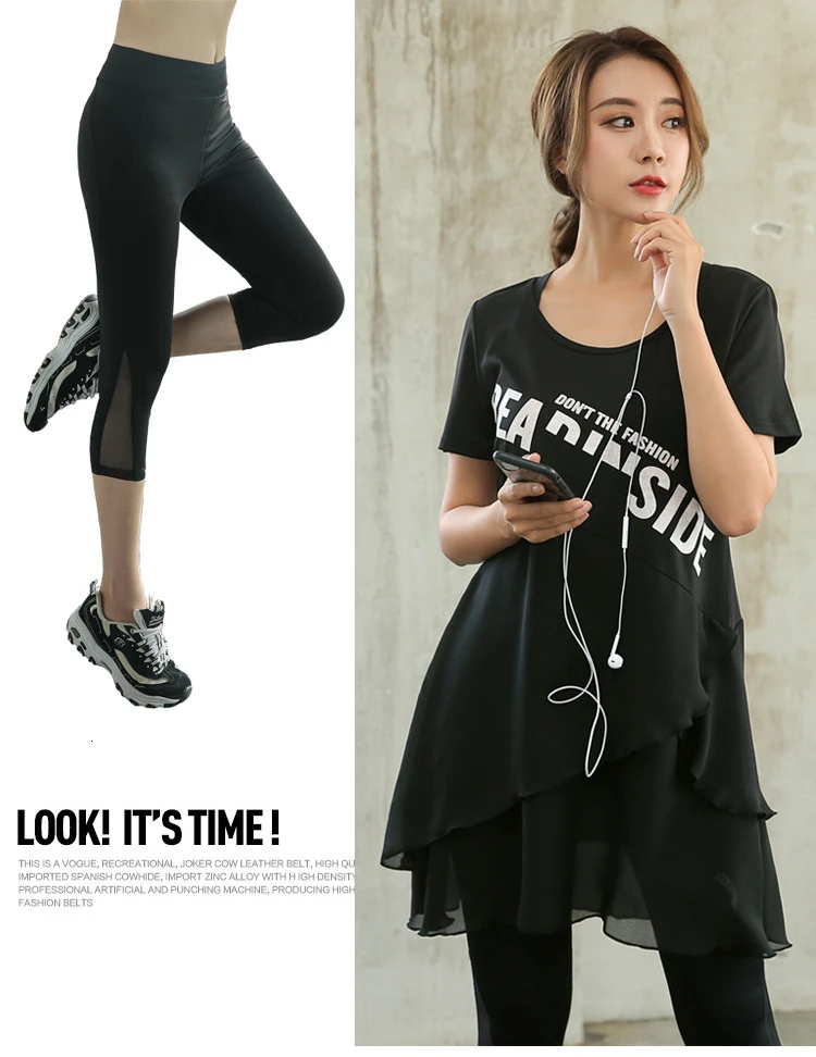 Women Tracksuit Loose Large Size Workout Clothes Black Gray Sports Outfit Elastic Breathable Jogging Gym Running Set Sportswear