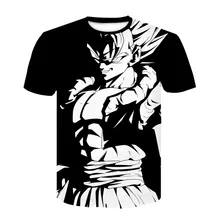 Летняя Горячая Dragon Ball Z Супер Саян Гоку мужская футболка с круглым вырезом уличная Harajuku мужская одежда аниме футболка