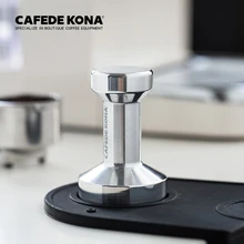 Cafede kona tamper de café base plana 58mm se encaixa a maioria das cestas de filtro de café expresso padrão alumínio adequadamente projetado punho
