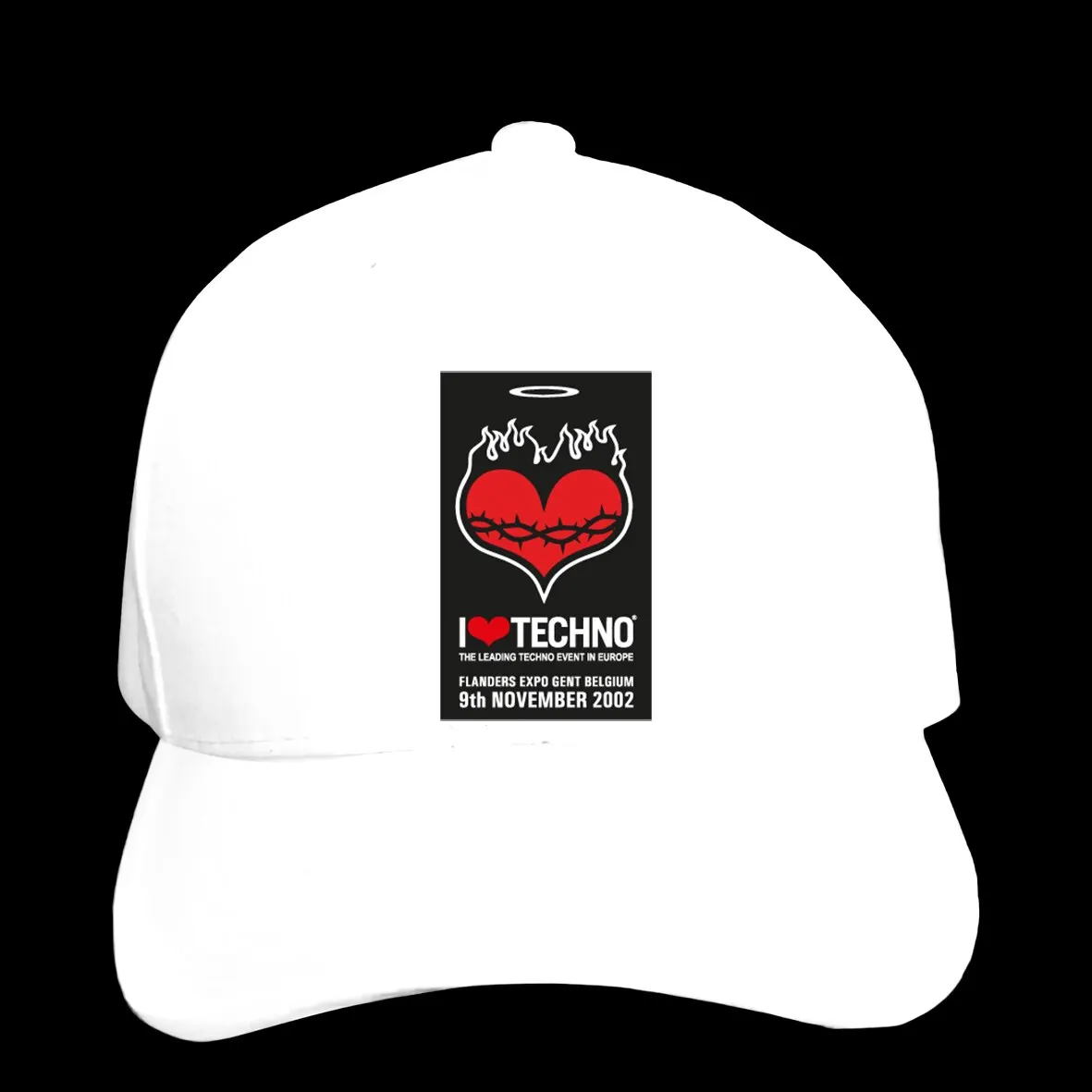 Бейсбол Кепки I Love Techno 2002 логотип шляпа с остроконечным Кепки