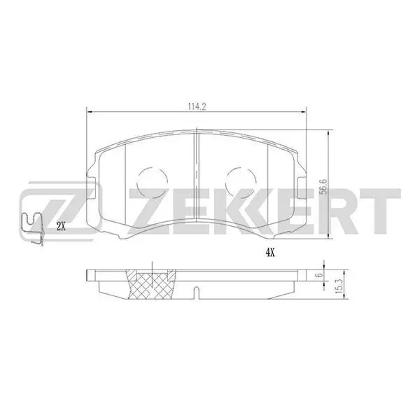 Колодки торм. диск. перед Mitsubishi Lancer IX X 03 ZEKKERT bs
