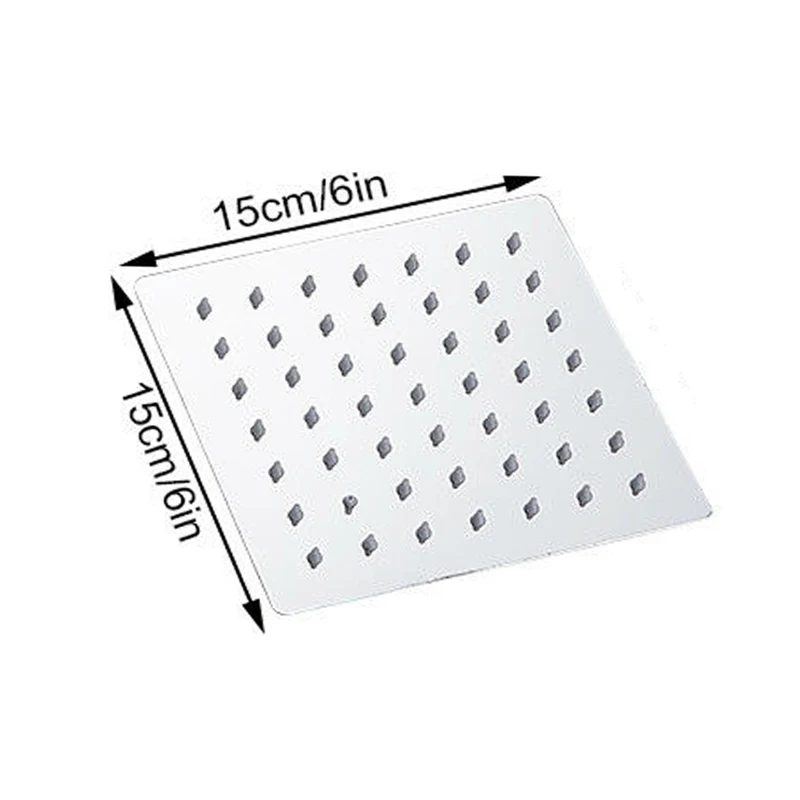 Квадратный Нержавеющая сталь Насадки для душа Ванная комната дождевой верхний разбрызгиватель высокого давления ливневый душ - Цвет: 6in