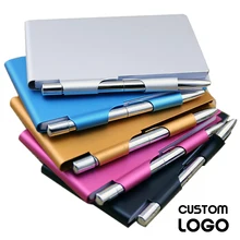 

Personalized Custom LOGO Aluminum Notepad Metal Appearance Mini Notebooks with A Pen Business Supplies Can Be Carried Around