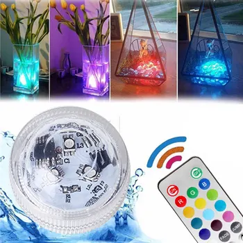 

LED remote control RGB diving light battery underwater fish tank light outdoor vase bowl garden party decoration