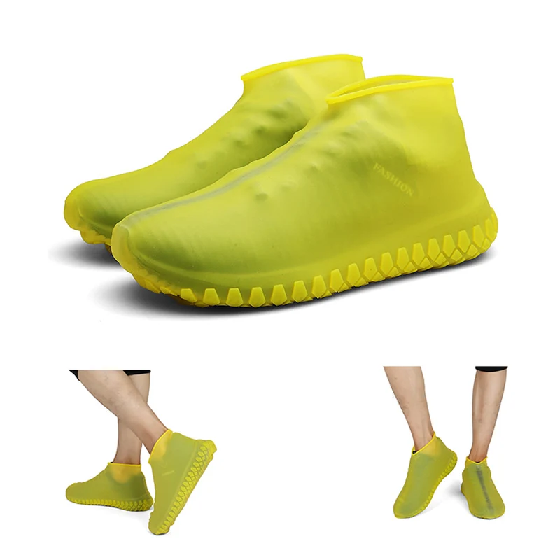 Yellow Overschoenen Чехлы для обуви многократного применения пылезащитный дождевик зима шаг в обуви Водонепроницаемые силиконовые чехлы для обуви - Цвет: Yellow