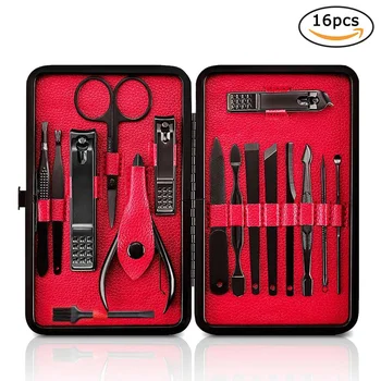

16pcs Stainless Steel Tweezer Nail Art Clipper Scissors Tweezer Knife Manicure Cutter Nail Art Pedicure Manicure Tools