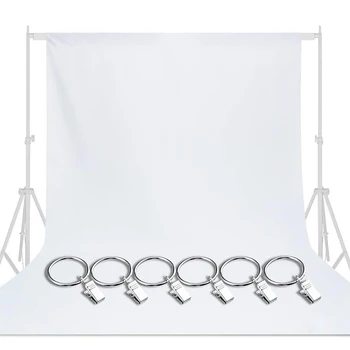 

JABS 6X9 Ft White Backdrop,White Photo Backdrop for Photography,Background for Photography, Video, Studio,with 6 Metal Clips