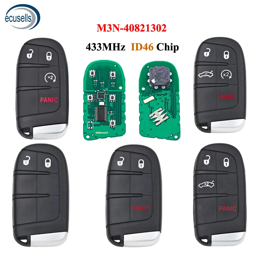 2/3/4/5 Buttons Remote Key Fob 433mhz For Dodge Durango 2014-2018 for Jeep with ID46 Chip 7953A GEN4 TOMBSTONE FCC: M3N40821302 |