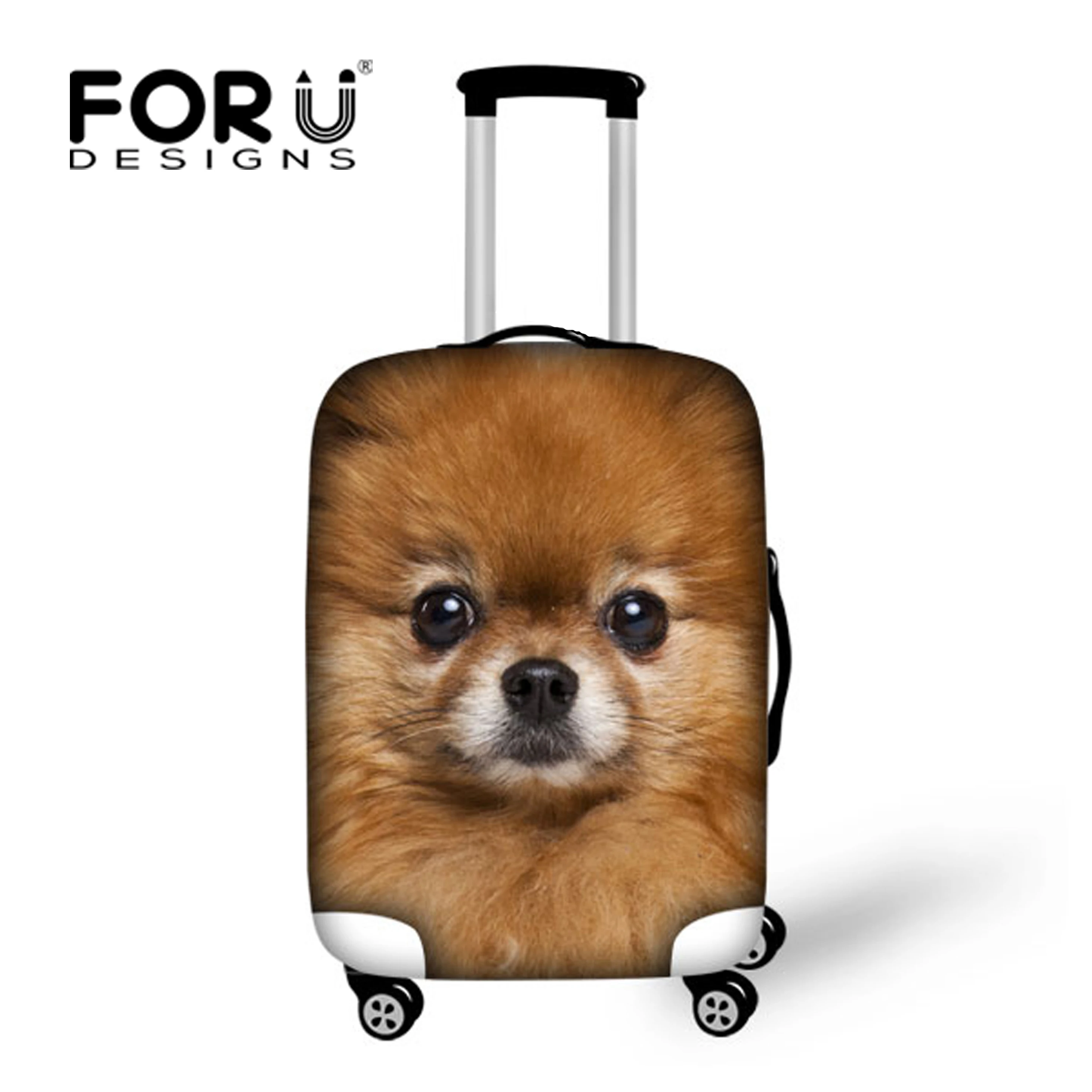 FORUDESIGNS эластичный чехол для путешествий с кошкой, Мопсом, волком, 18-32 дюйма, защитный чехол для багажа, водонепроницаемый чехол для чемодана на колесиках, на молнии - Цвет: 5182