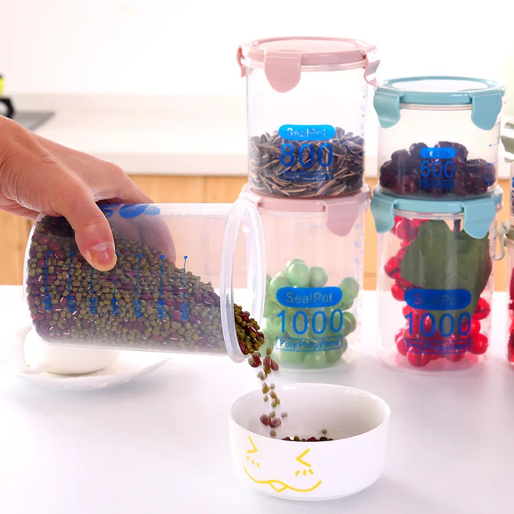 

Supply Plastic with Cap Storage Sealed Jar Kitchen Candy Dried Fruit Storage Box Snacks Cereal Can