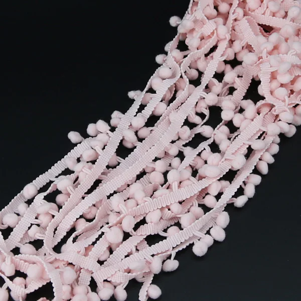 10 ярдов/партия) 10 мм хлопок мяч кружева одежды отделка DIY Швейные материалы ручной работы для поделок - Цвет: Светло-розовый