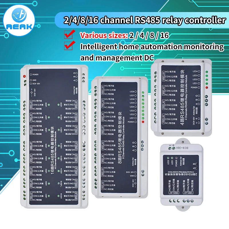 2 4 8 16 channel RS485 communication relay controller module intelligent home automation monitoring and management DC | Электронные