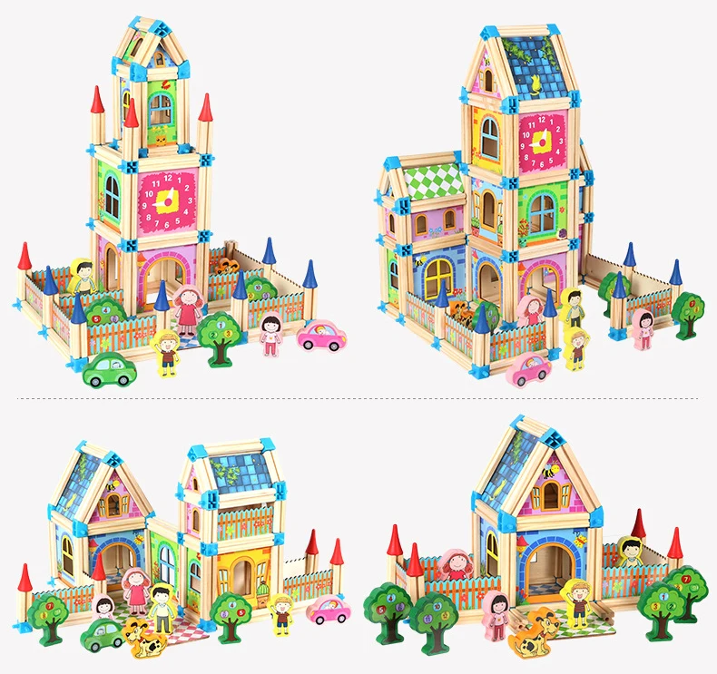 DIY миниатюрный дом с кукольным деревянным домом 128 шт/268 шт игрушки Кукольный дом для детей Подарки для праздников