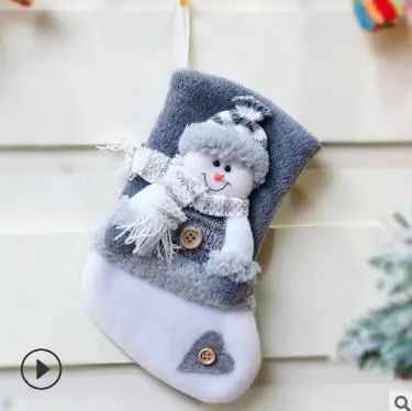 2 Christmas Socks Bag Christmas Stocking Mini Sock Santa Claus Candy Kids Children Gift Bag Xmas Tree Hanging Decor - Цвет: 2