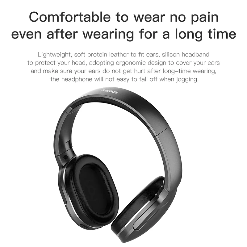 Baseus D02 Wireless Headphone Bluetooth 5.0 Foldable Bluetooth Headset Headphones Portable Bluetooth Earphone With Mic For Phone