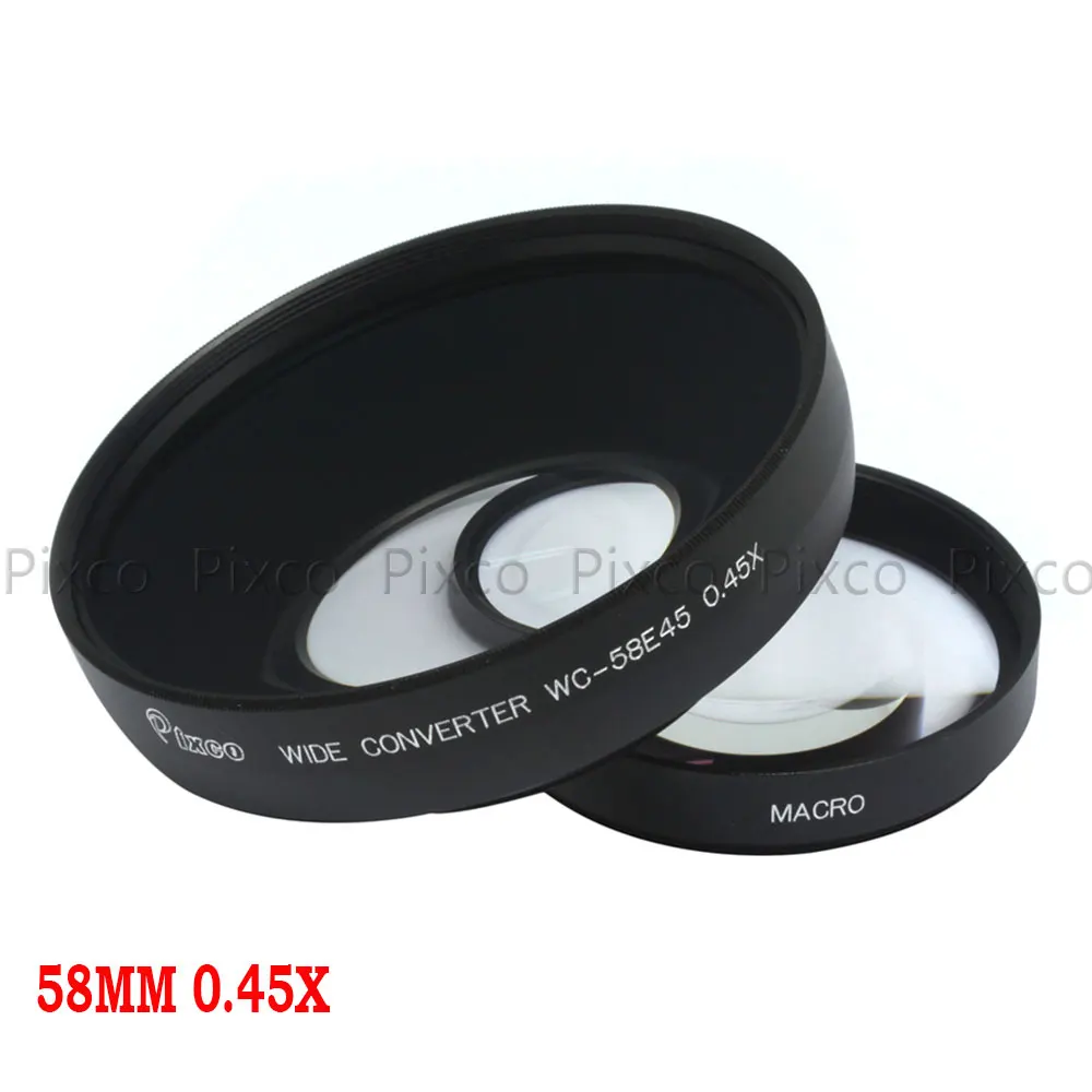 Professional 58mm 0.45X Wide Angle Lens with Macro Black For Canon Nikon Sony