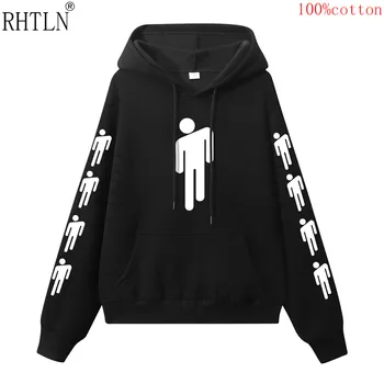 

New Hot Billie Eilish Hoodie Men Black Cotton Hoodie Couple Billie Eilish Sweatshirt Simple Keep Warm Women/men Hoodie Clothes