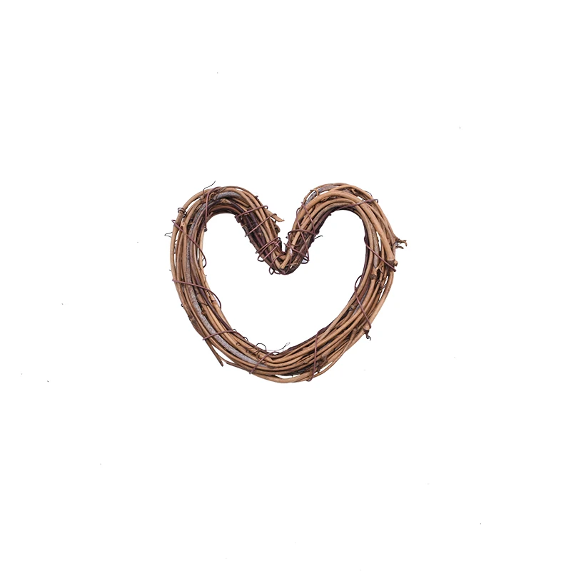 10cm-1pcs 8/10/12/15/20/25/30 см рождественские часы Natural, круглые и в форме сердца из ротанга самодельный венок гирлянды для дома свадьба двери настенный Декор повесить подвесной - Цвет: 10cm-1pcs
