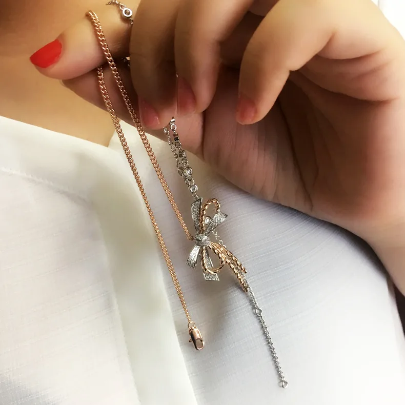 Горячая Марка медные ювелирные изделия для женщин Neckalce 2 цвета кулон Милая Мода Пляж партии ожерелье