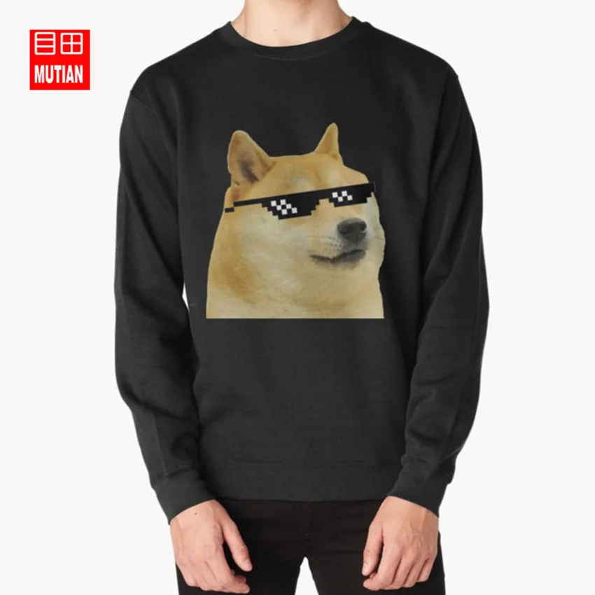 Толстовки DOGE, толстовки doge, крутые Дешевые толстовки mlg nicec t shit meme, толстовки для собак - Цвет: black-sweatshirt