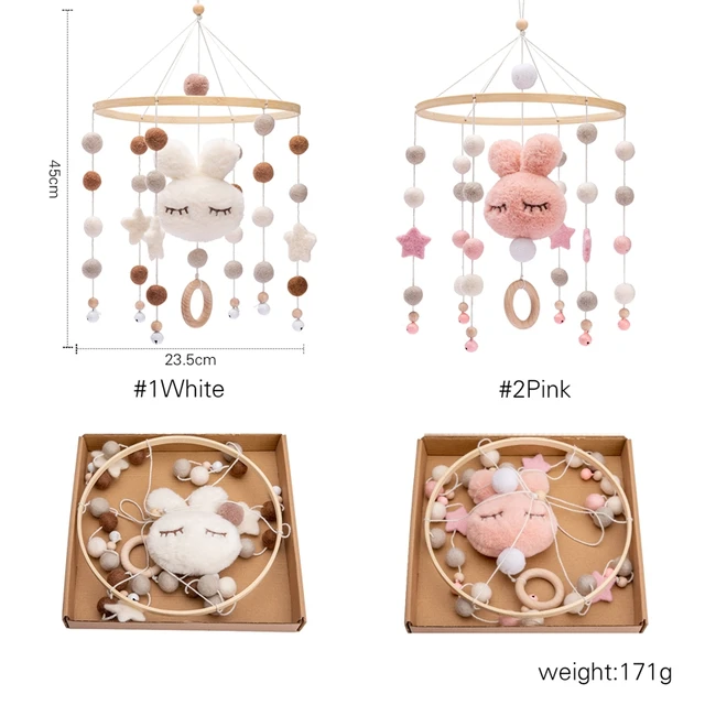 1pc Baby Bed Bell Mobiles Rattles Toys Cute Rabbit  Stroller Toys Baby Hangable Many Shapes Rotating Bell Gifts for 0-12 Month 2