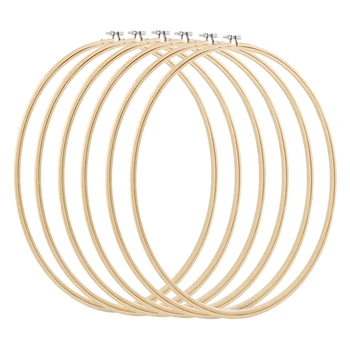 

6 Pieces 14 Inch Embroidery Hoops Cross Stitch Hoop Ring for Art Craft Handy Sewing, Wedding Decoration and Dream Catch