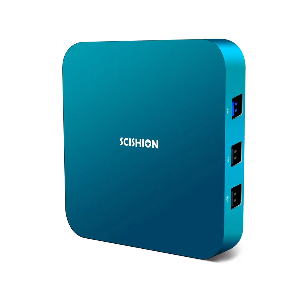 SCISHION AI One Android 8,1 Smart tv Box Rockchip 3328 2GB+ 16GB 2,4G WiFi USB3.0 BT4.0 телеприставка с голосовым управлением