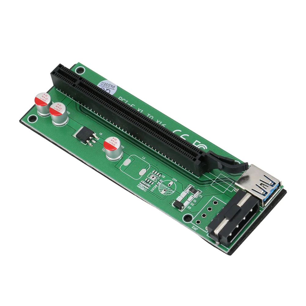 Новый 60 см PCI-Express PCI-E 1X на 16X Riser Card Adapter PCIE удлинитель + USB 3 0 кабель SATA 4Pin IDE Molex шнур