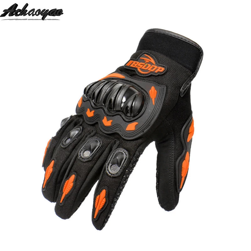 Зимние мотоциклетные перчатки для верховой езды и летние Guantes moto Luvas Guantes moto s Защитное снаряжение для мотокросса Racing moto cicleta - Цвет: Orange