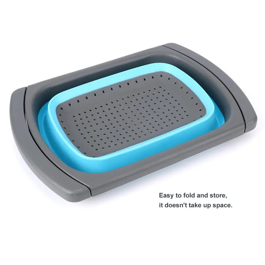 Folding Washing Drain Basket Environmental Food Fruit and Vegetable Washing Basket Outdoor Camping Kitchen Supplies