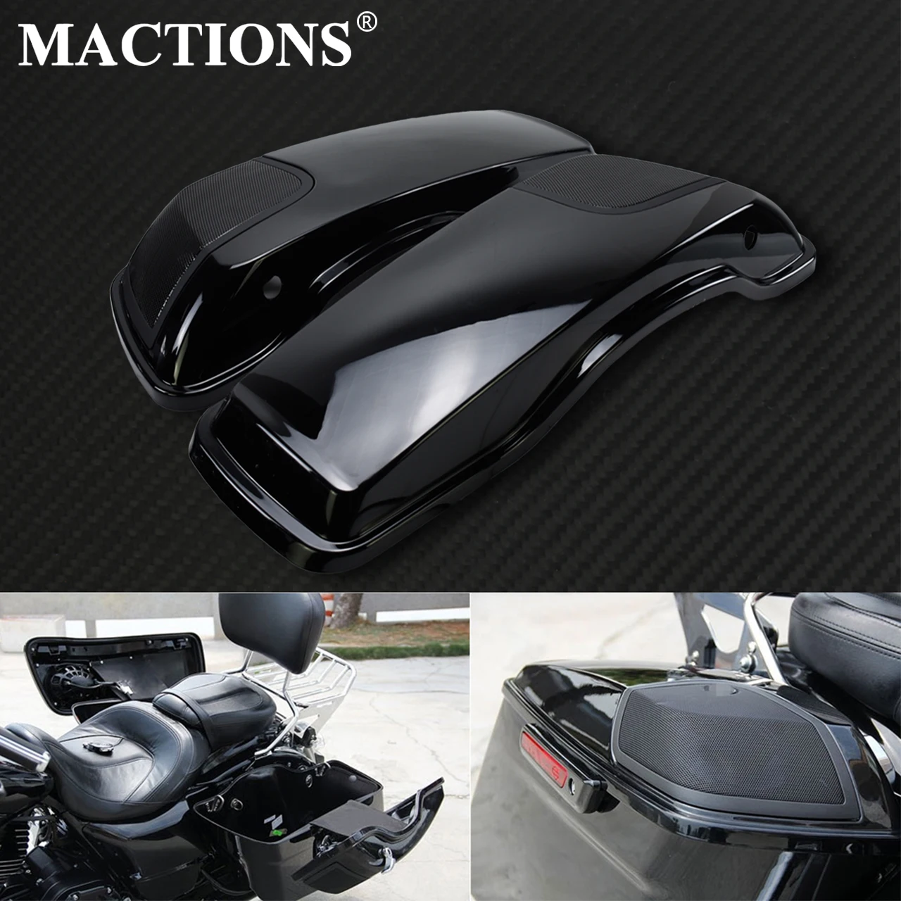 Motorcycle Saddlebag Lid Speaker Cutouts Grilles Covers Fits For Harley Touring Electra Glide Street Glide CVO FLHXSE 2014-2019