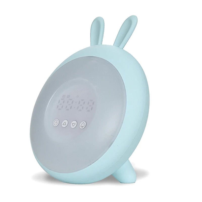 Bedroom LED Alarm Clocks Cartoon Sunrise Wake Up Lamp Student Sleeping Bedside Touch Alarm Clock