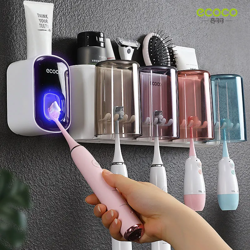 ECOCO Wall Mount Automatic Toothpaste Dispenser Bathroom Accessories S