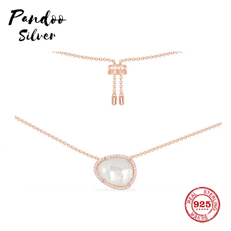 

Fashion Charm Sterling Silver Copy 1:1 Replica,Adjustable Pink Gold White Mother-of-pearl Necklace Women Monaco Jewelry Gift