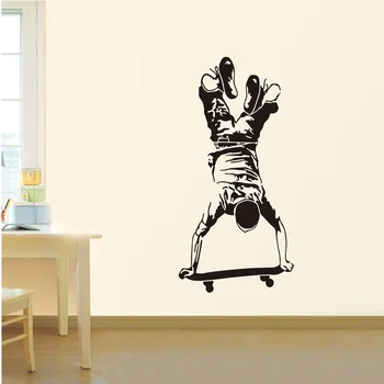 

Inverted skateboard Sport Wall Sticker for Children boy rooms decoration living room Mural Decals stickers home wallpaper