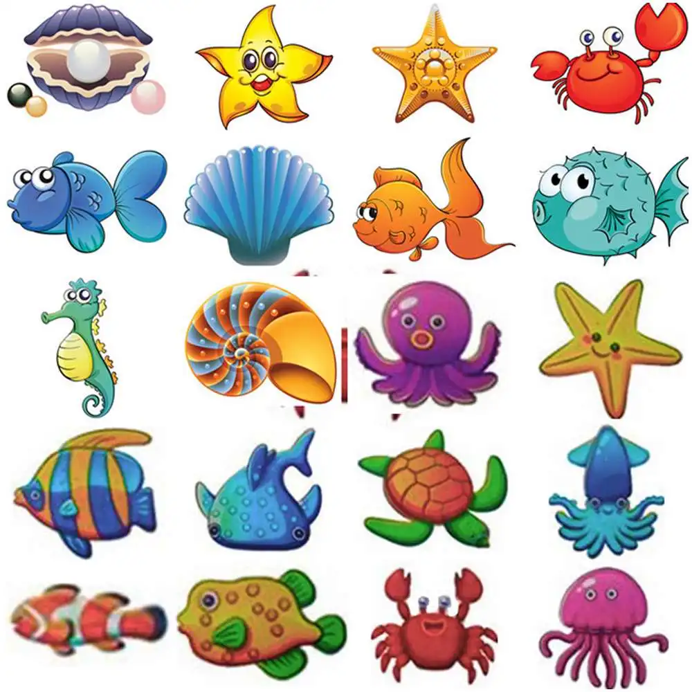 Pegatinas antideslizantes grandes para bañera, adhesivo de mar antideslizante para niños, pegatina de baño oceánico, 10 Uds.
