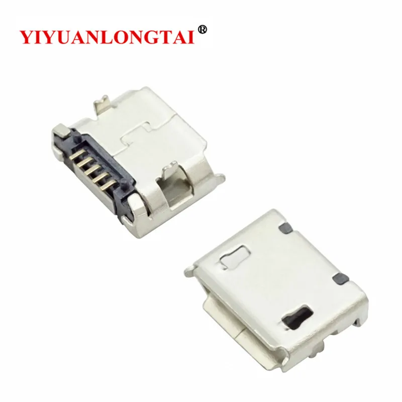 10 шт./Micro usb female 5P шаг 6 4 вставная плата с колонной обжимной Mike Mini USB гнездовой
