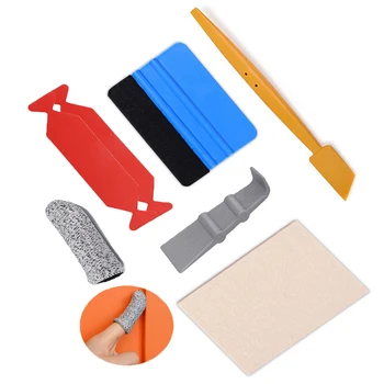 

EHDIS 7pcs Carbon Fiber Film Car Wrap Tool Set Wool Squeegee Auto Cutter Window Tint Scraper Car Sticker Wrapping Accessories