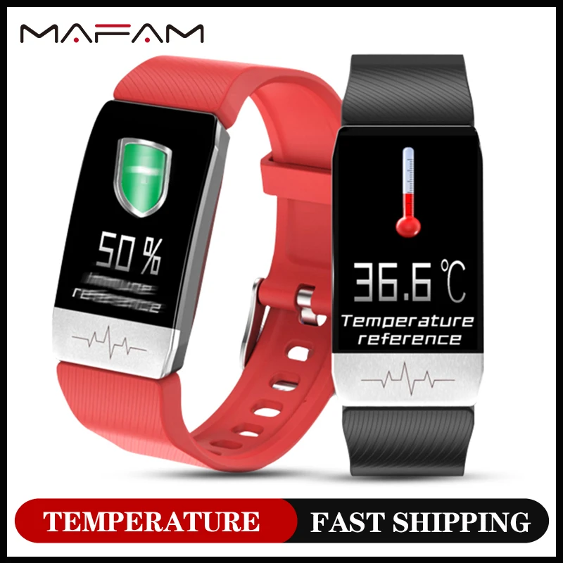 Blood-Pressure-Monitor Temperature-Measure Smart-Watch-Band ECG Heart-Rate Women MAFAM