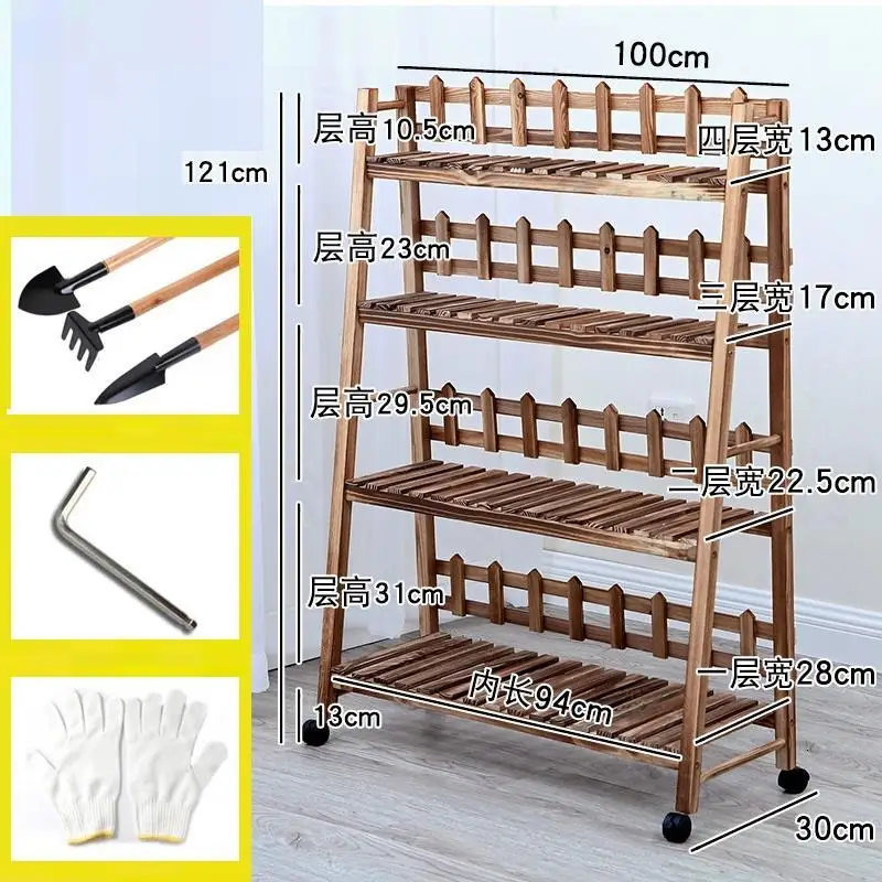 Number 10 Деревянный Варанда Terraza Etagere Планте Estante Para Flores садовые полки для растений Dekoration балкон полка открытый цветок стенд - Цвет: Number 10