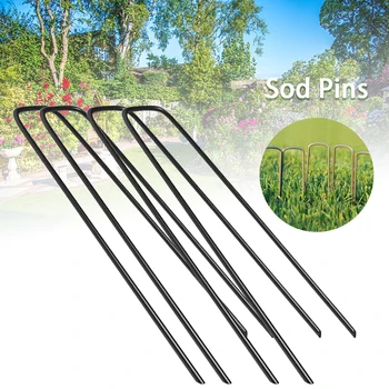 

50pcs/set Steel Tubing Soaker Anti Rust Easy Install Yard Fabric Ground Cover Garden Fence Stake Home Sod Pins Landscape Staples