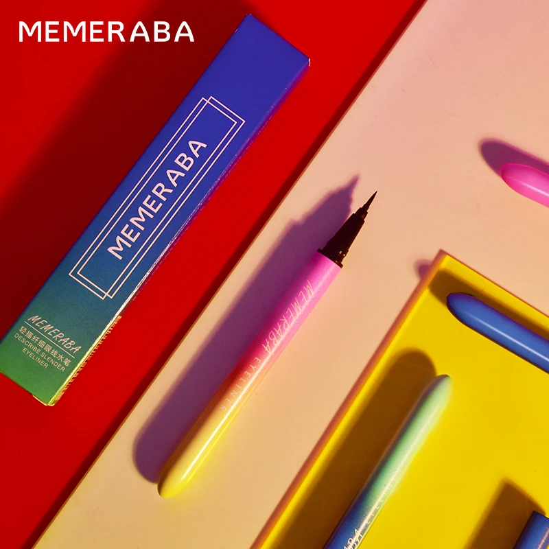 MEMERABA макияж подводка для глаз черный кофейный цвет Китай макияж для женщин Мягкая головка черная жидкая Водостойкая Подводка для глаз BN202