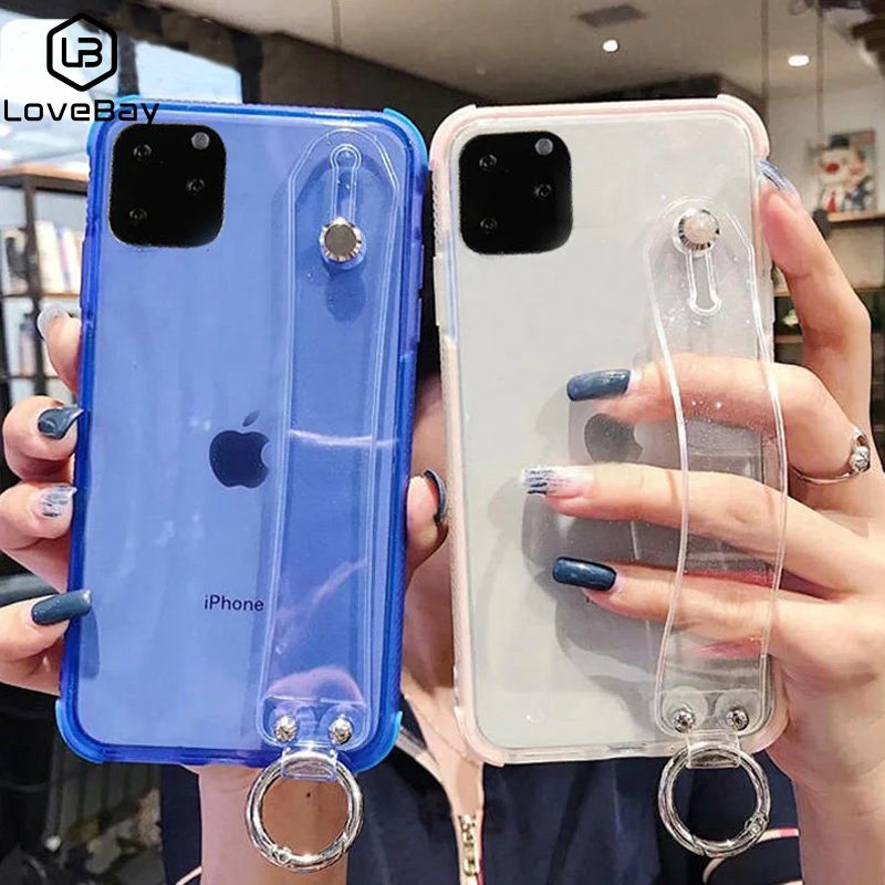 Lovebay прозрачный браслет чехол для телефона для iPhone 6 6S 7 8 Plus X XR XS 11 Pro Max мягкий блеск TPU задняя крышка простой Fundas