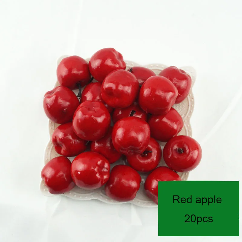 20pcs/Lot Simulation Mini Mini Fruit Model Home Furnishing Holiday Party Photo Props DIY Handmade Decoration Apple Strawberry artificial fruits and vegetables
