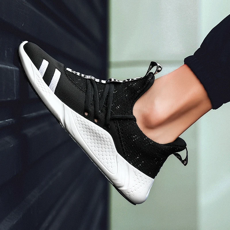 CREDRIZK Men Sneakers New Breathable Running Shoes for Men Outdoor Jogging Trainers Shoes Male White Gym Sport Shoes